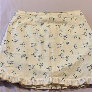 UO cutest yellow and lavender floral mini skirt